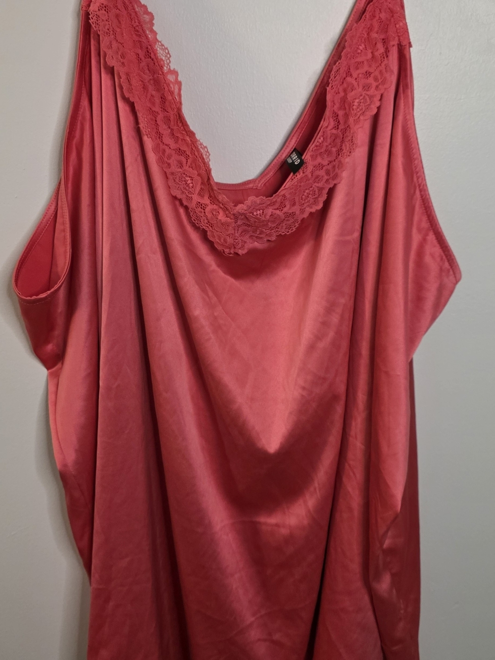 Torrid Coral Lace-Trim Satin Sleep Tank Sz 6